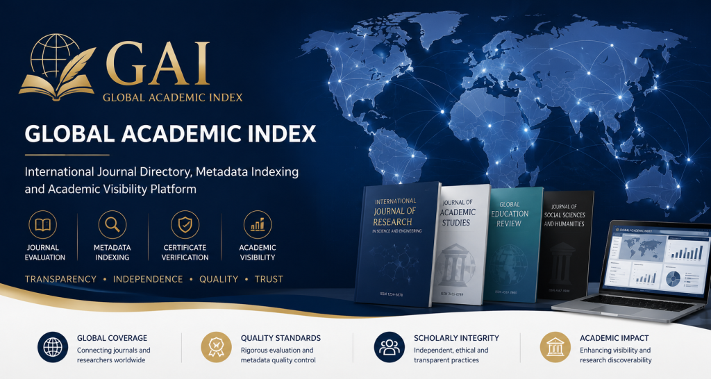 Global Academic Index corporate banner showing international journal directory, metadata indexing, academic visibility and global scholarly communication.