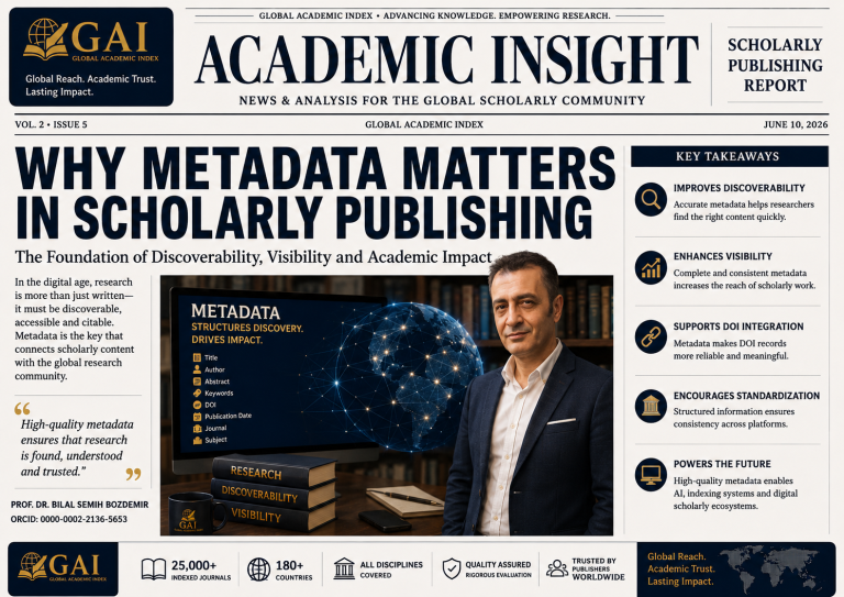 Why Metadata Matters in Scholarly Publishing Prof. Dr. Bilal Semih Bozdemir explains the importance of metadata quality, discoverability and scholarly publishing visibility in academic communication.