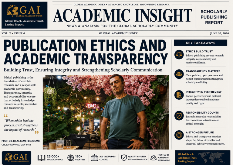 Publication Ethics and Academic Transparency Prof. Dr. Bilal Semih Bozdemir discusses publication ethics, academic transparency, peer review integrity and responsible scholarly communication.